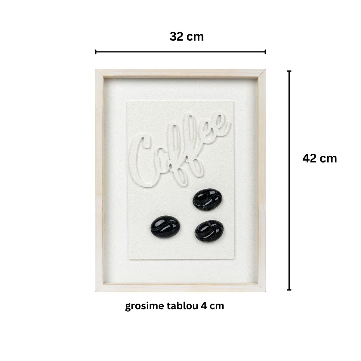 Tablou decorativ, efect 3D piatra naturala, Naimeed D7967, montat pe rama dubla din lemn, 32x42x4cm