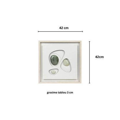 Tablou decorativ, 3D piatra naturala, Naimeed D7969, montat pe rama dubla din lemn, 42x42x3cm