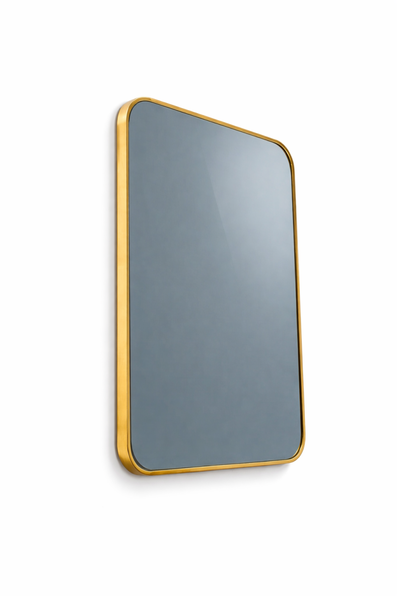 Oglinda Dreptunghiulara de Perete, Naimeed D7972, Rama din Aluminiu, 50x70cm, gold
