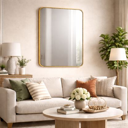 Oglinda de Perete, Naimeed D7973, Rama din Aluminiu, 50x70cm, argintiu