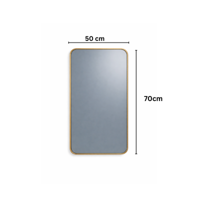 Oglinda de Perete, Naimeed D7973, Rama din Aluminiu, 50x70cm, argintiu