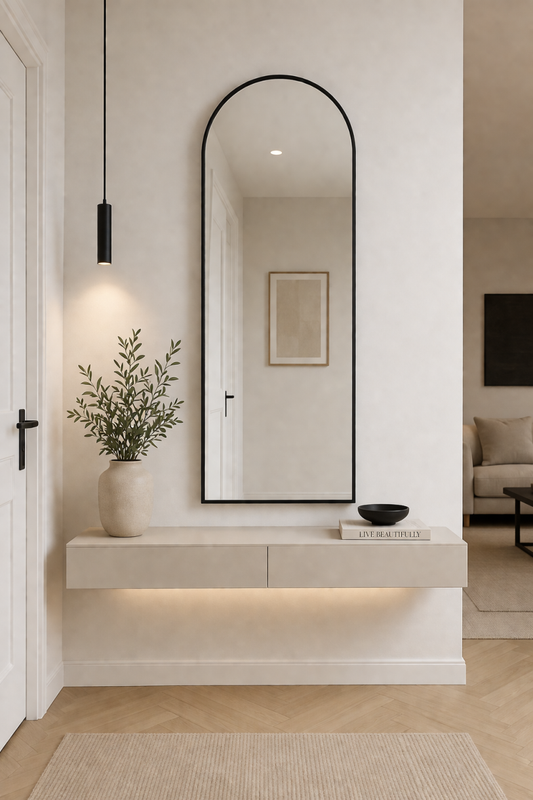 Oglinda Tip Arcada de Perete, Naimeed D7977, Rama din Aluminiu, 70x150cm, negru