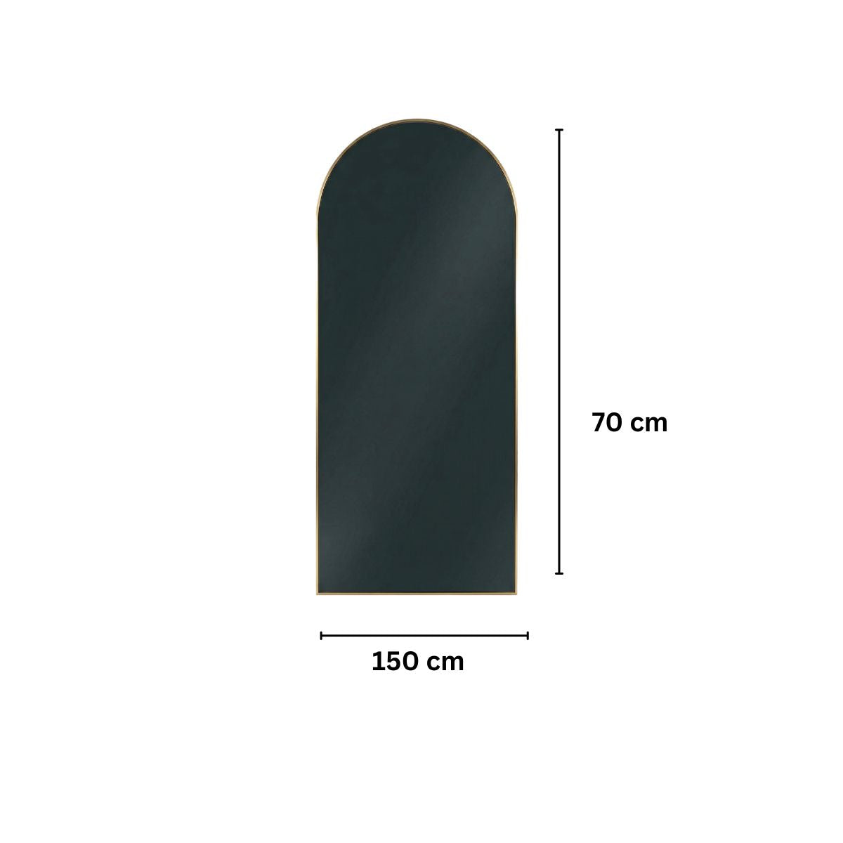 Oglinda Tip Arcada  de Perete, Naimeed D7979, Rama din Aluminiu, 70x150cm, auriu