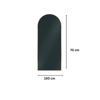 Oglinda Tip Arcada  de Perete, Naimeed D7979, Rama din Aluminiu, 70x150cm, auriu
