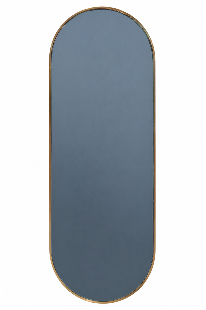 Oglinda Ovala de Perete, Naimeed D7980, Rama din Aluminiu, 60x170cm, auriu