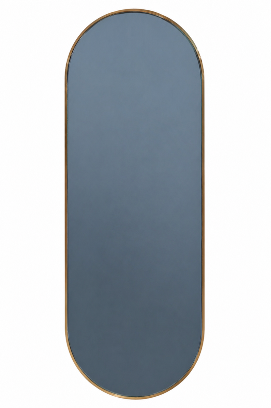 Oglinda Ovala de Perete, Naimeed D7980, Rama din Aluminiu, 60x170cm, auriu