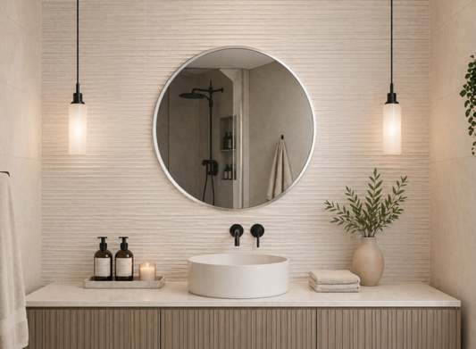 Oglinda de Perete, Naimeed D7987, Rama din Aluminiu, 80 cm, argintiu