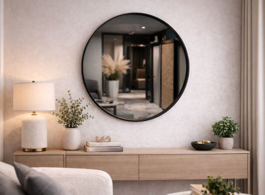 Oglinda de Perete, Naimeed D7988, Rama din Aluminiu, 80 cm, negru