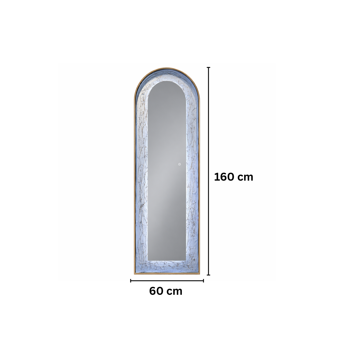 Oglinda LED de Perete Naimeed D7989, 3 Nuante de lumina, Touch, 60x160cm, auriu