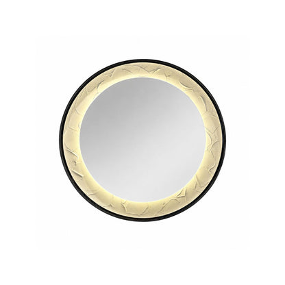Oglinda LED de Perete, Naimeed D7997, Rama din Aluminiu  Negru, Insert Texturat, 3 Nuante de lumina, 80cm