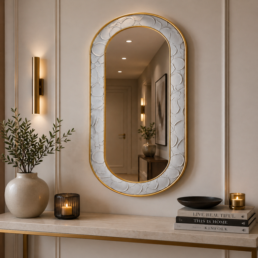 Oglinda LED de Perete, Naimeed D8004, Design Arcuit, 3  Nuante de lumina, Touch, 60x160 cm