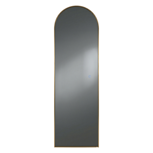 Oglinda tip arcada de Perete sau de podea cu suport, Naimeed D8008, Rama din Aluminiu, 60x180cm, auriu