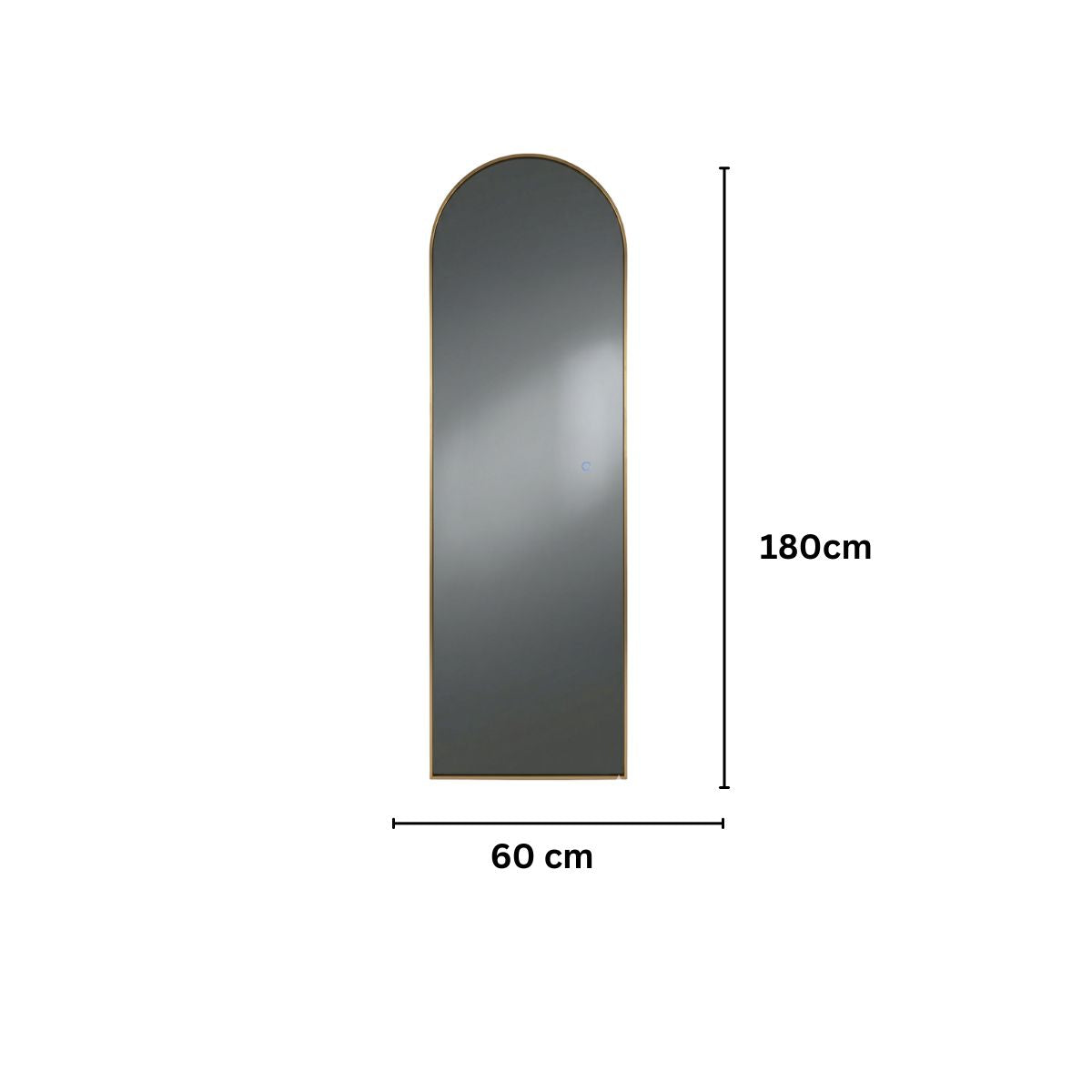 Oglinda tip arcada de Perete sau de podea cu suport, Naimeed D8008, Rama din Aluminiu, 60x180cm, auriu