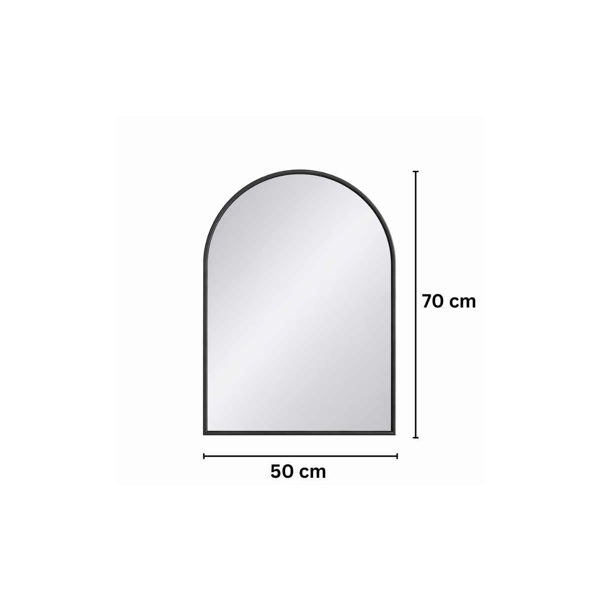 Oglinda tip arcada de Perete, Naimeed D8009, Rama din Aluminiu, 50x70cm, negru