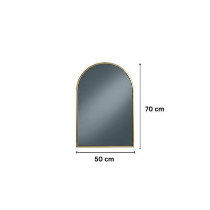 Oglinda tip arcada de Perete, Naimeed D8010, Rama din Aluminiu, 50x70cm, auriu