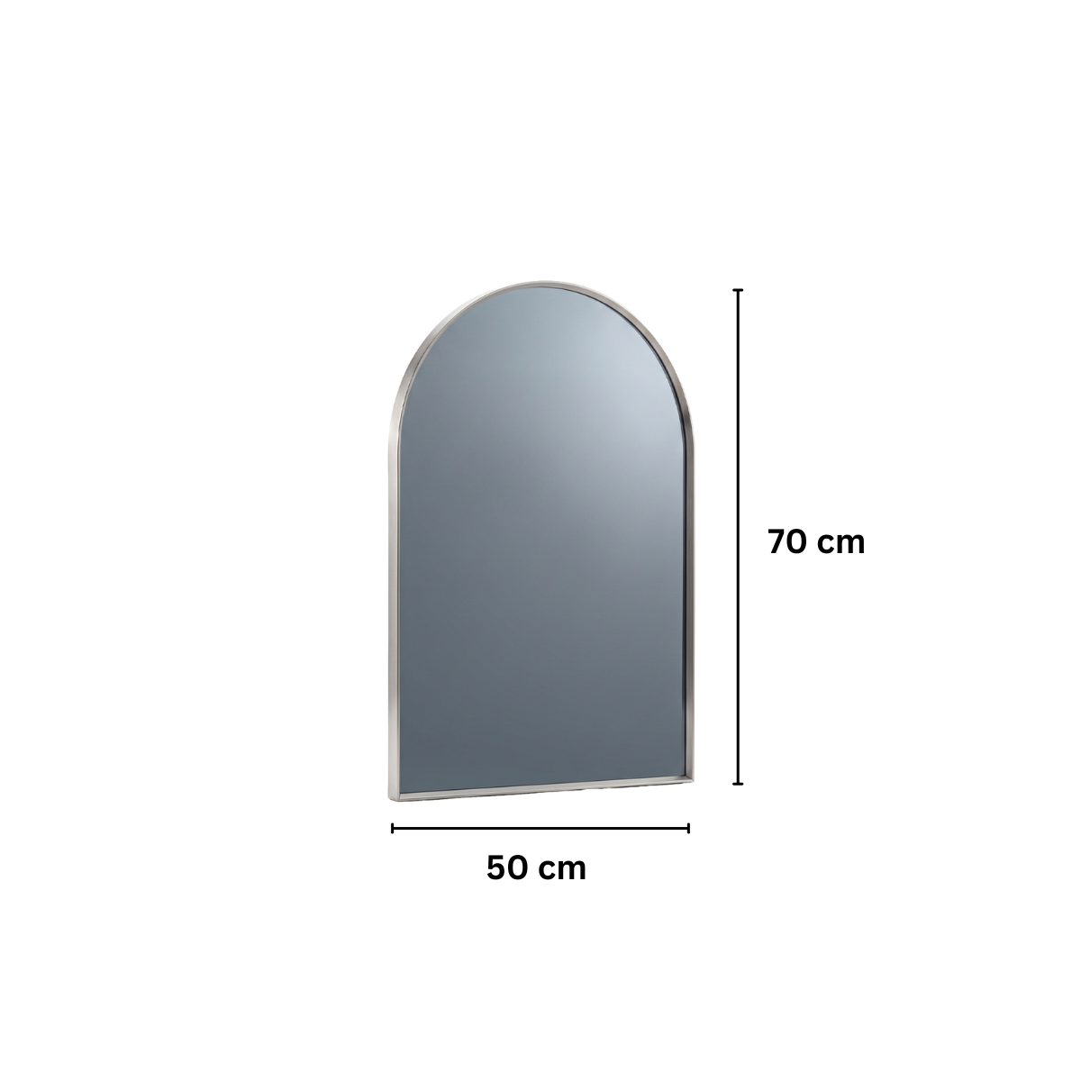 Oglinda tip arcada de Perete, Naimeed D8011, Rama din Aluminiu, 50x70cm, argintiu