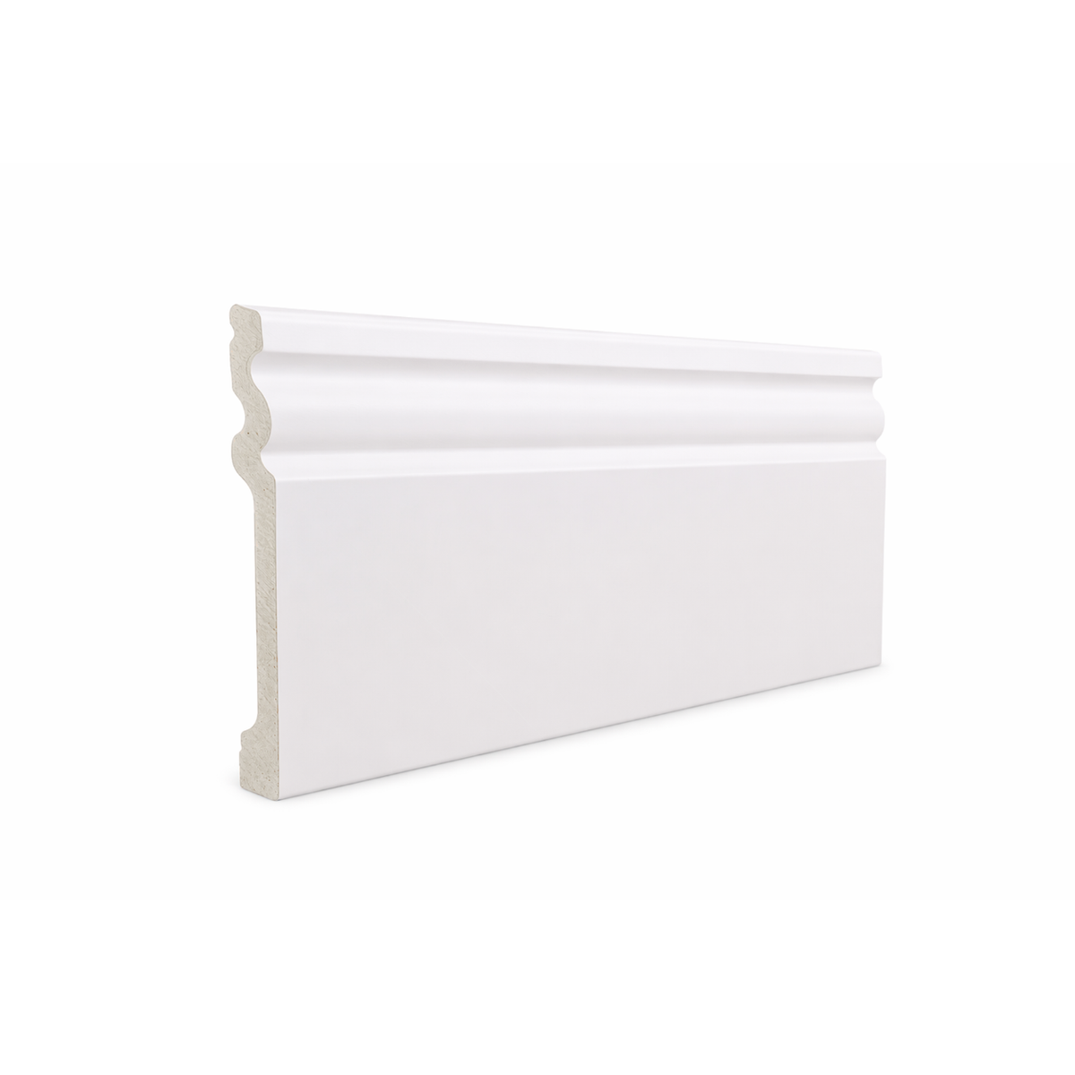 Plintă decorativă, polimer rigid, Naimeed D8102, Alb, 230 × 12 × 1.2 cm