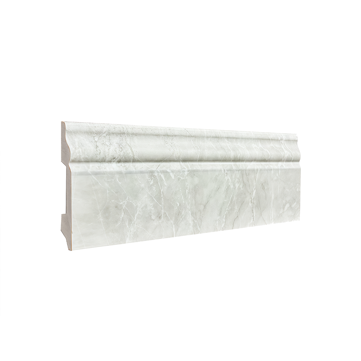 Plintă decorativă, polimer rigid, Naimeed D8108ALB, Alb, 230 × 6 × 1.1 cm