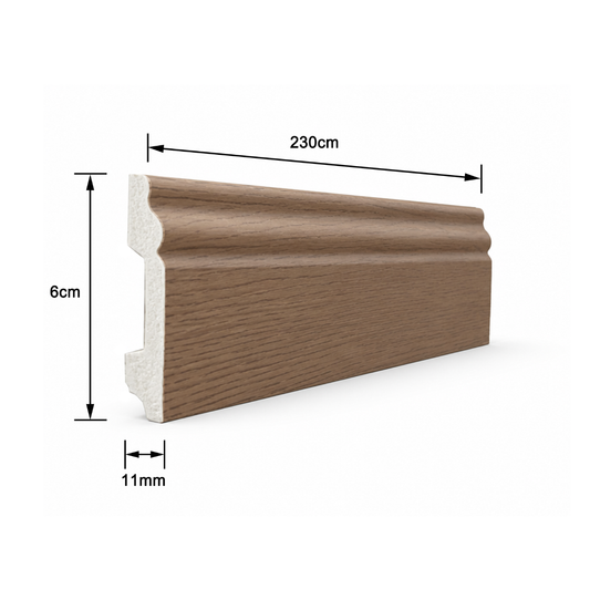 Plintă decorativă, polimer rigid, Naimeed D8108MARO, Maro, 230 × 6 × 1.1 cm