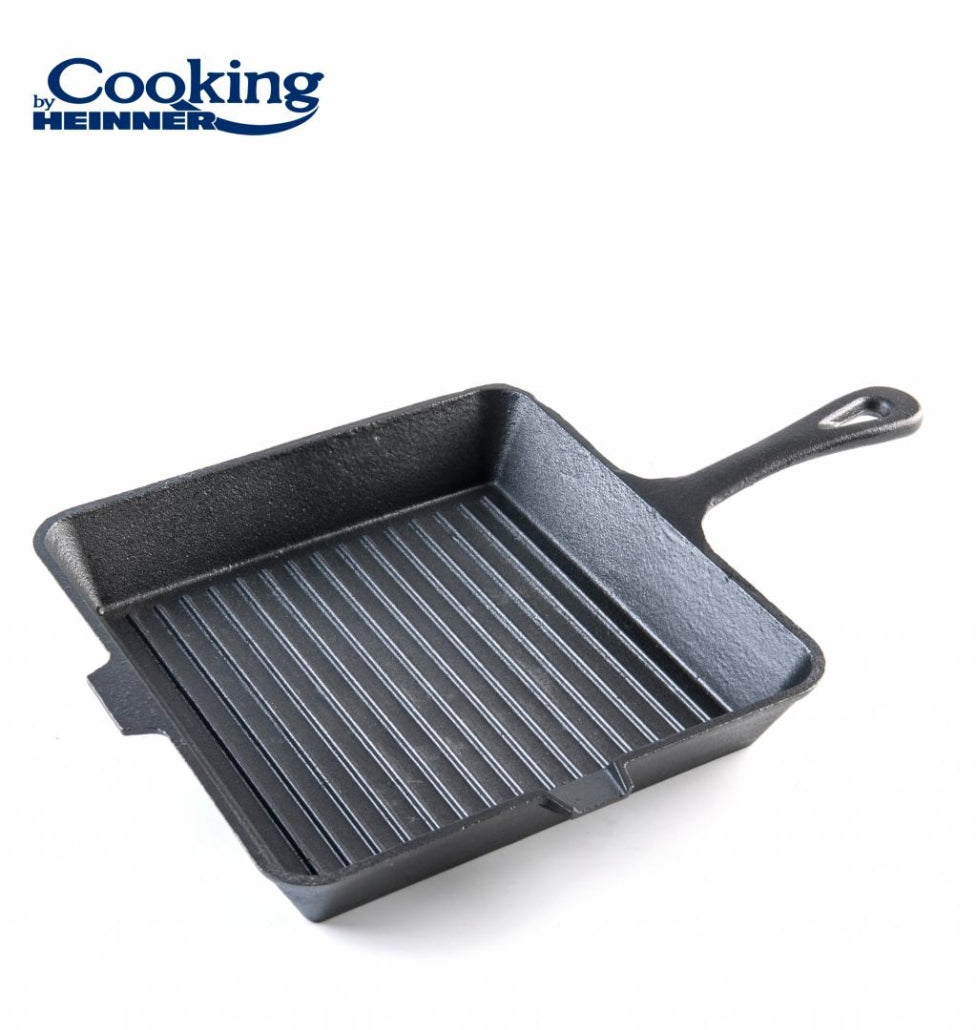 Tigaie grill fonta cu maner, 25x4.7cm, HEINNER, negru / DCN49298