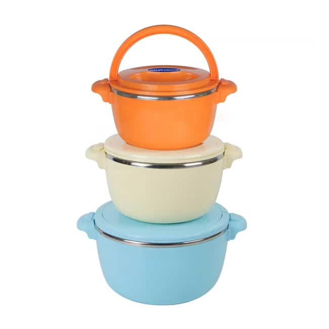 Set 3 caserole termică HEINNER Nova, 2L,4L,6L, exterior plastic, interior inox / DCN52010