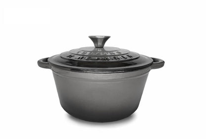 Cratita din fonta emailata cu capac, 24x11.5cm, capacitate 4l Marble Gray / DCN58631