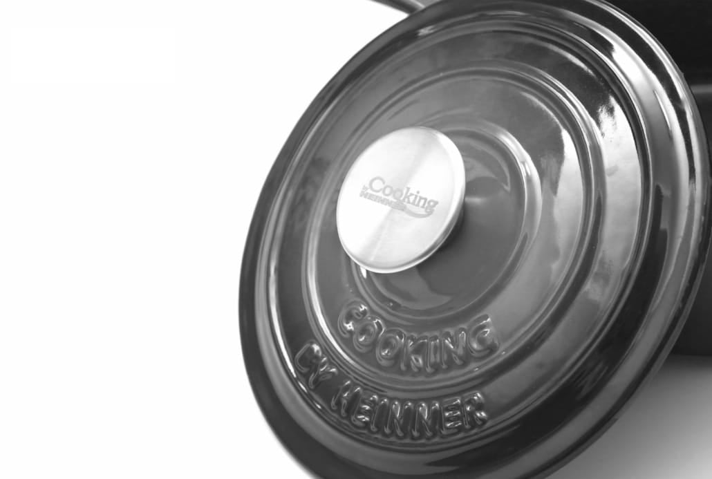 Cratita din fonta emailata cu capac, 24x11.5cm, capacitate 4l Marble Gray / DCN58631