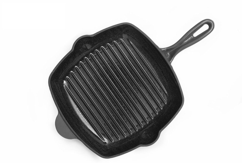 Tigaie grill din fonta emailata, 26.5x4.5cm, Marble Gray / DCN58634