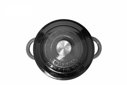 Cratita din fonta emailata cu capac, 26x12cm, capacitate 4.8l Marble Gray / DCN58640