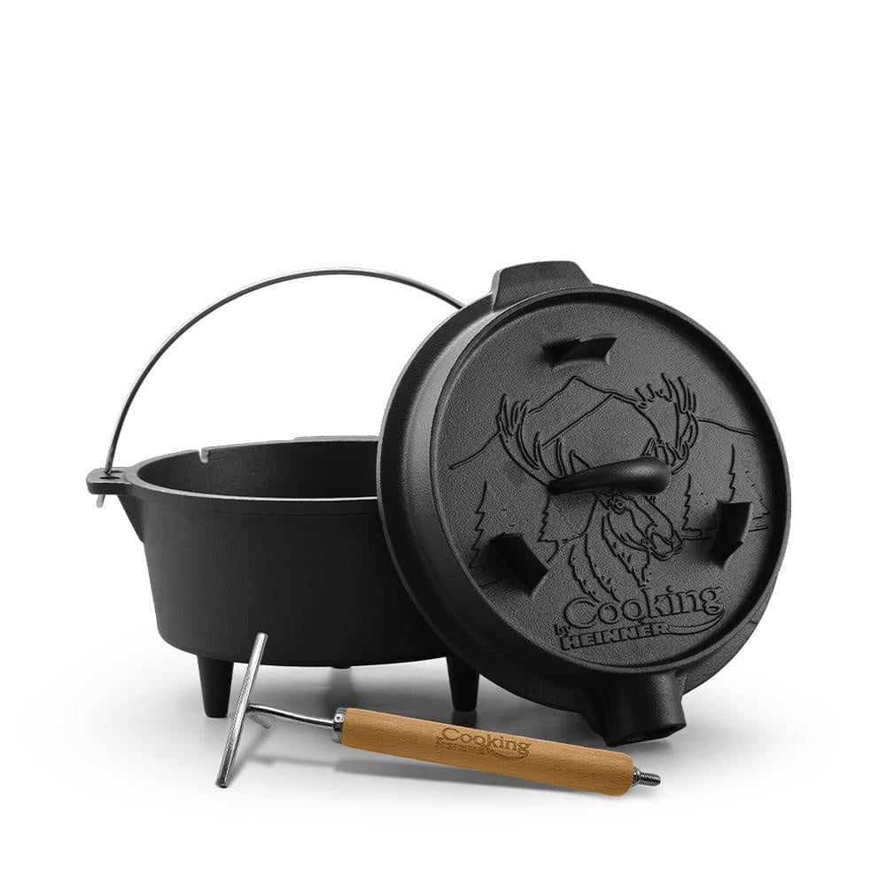 Ceaun din fonta pura 2in1, cu capac, 37x18cm, capacitate 12l, HEINNER / DCN63554