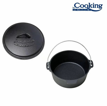 Ceaun din fonta pura cu capac, 25x10cm, capacitate 3.5L, HEINNER / DCN65350 - 221.ro