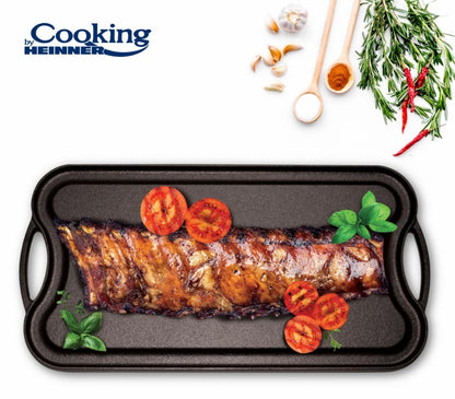 Tava grill/plita, din fonta pura, 51x26x2.5cm HEINNER / DCN65357
