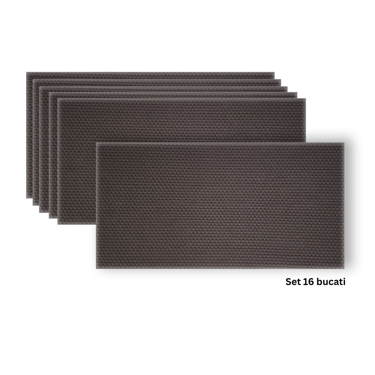 Set 16 panouri decorative din praf de piatra, Naimeed D7346, flexibile, ignifuge, strat protector ceramic, rezistente la razele UV, 120x60x0.2 cm, gri antracit