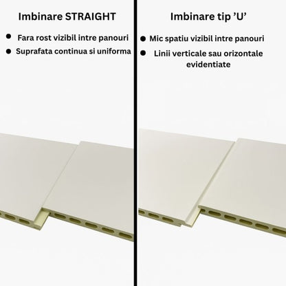 Panou decorativ riflaj WPC, Naimeed D7555,aspect rafinat si montaj usor, 260x61.1x0.9cm, gri