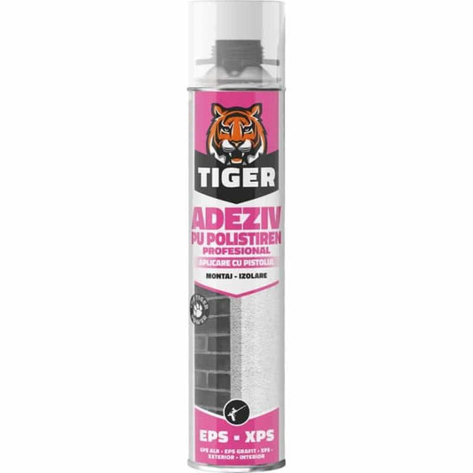 Adeziv poliuretanic pentru polistiren, aplicare cu pistol, Tiger, 700ml / DPU172112391