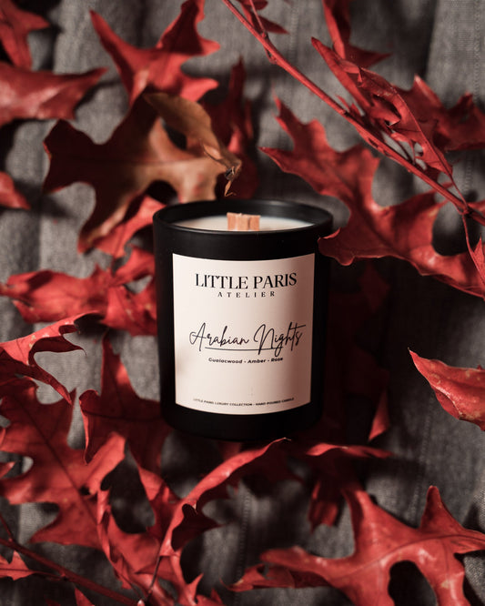 Lumânare parfumată Arabian Nights - Trandafir • Chihlimbar • Lemn de Guaiac