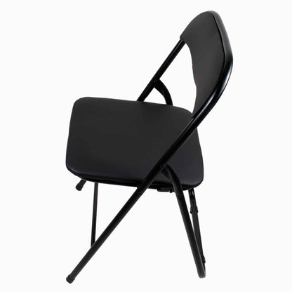 Masa plianta rotunda cu blat mdf, dimensiuni 70x70cm, negru plus 2 x scaun bucatarie pliant (DSY 1115) / ZLN 6937_2S