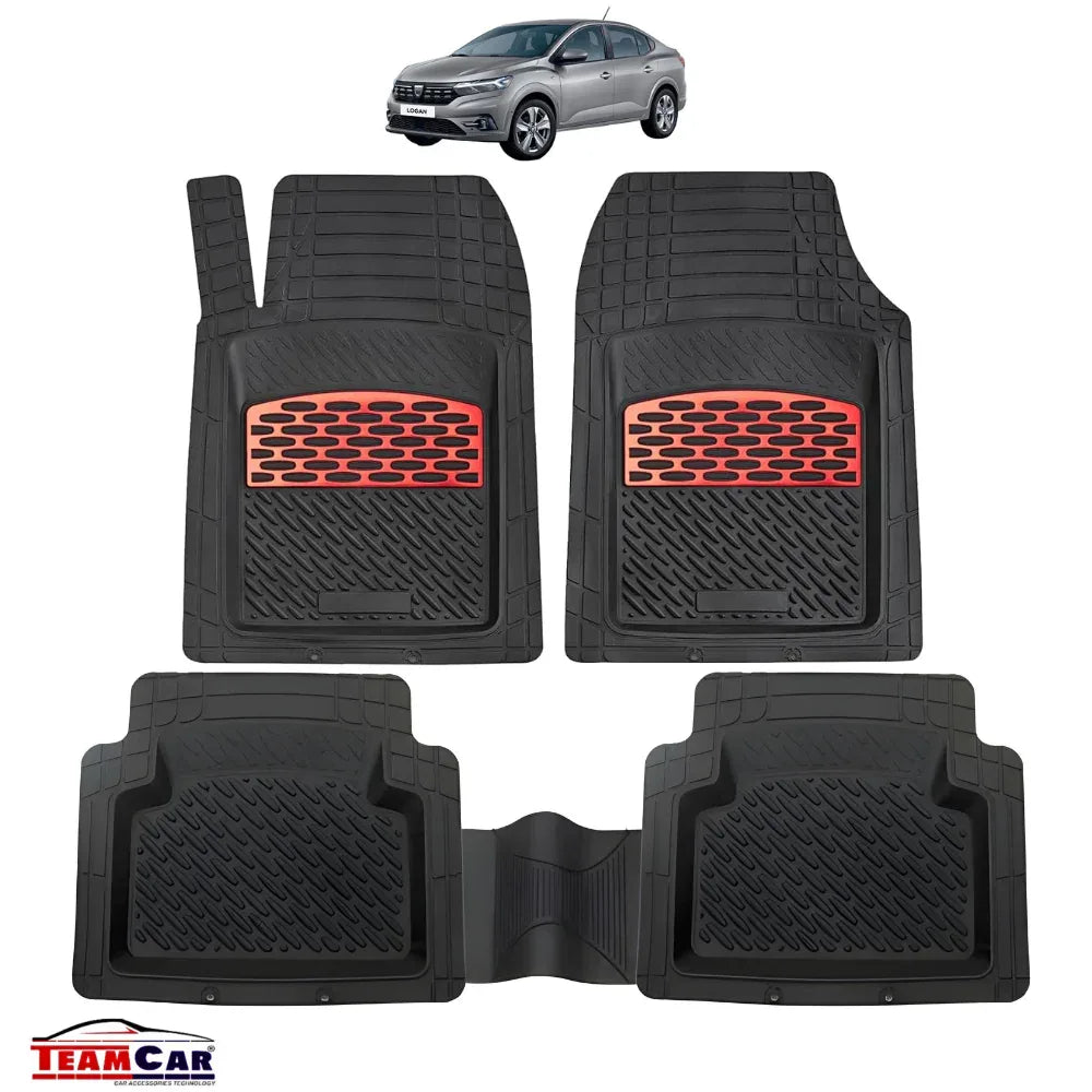 Covorașe Auto TeamCar® Tip Tăviță Compatibile Dacia Logan III (2020–prezent) - Sedan/Red - 221.ro