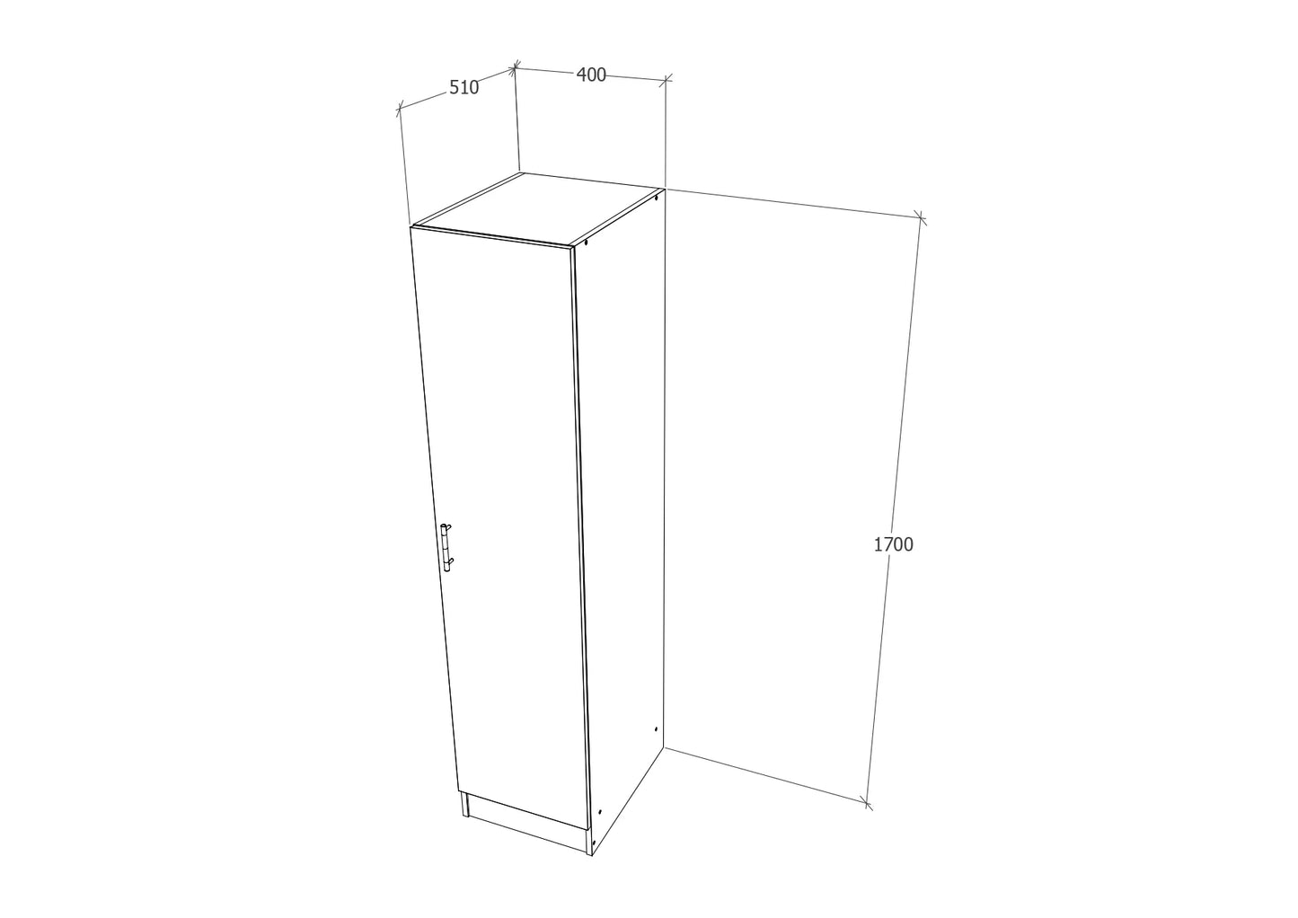 Dulap haaus Pedro, O Usa, Stejar Artisan/Antracit, 40 x 51 x 170 cm