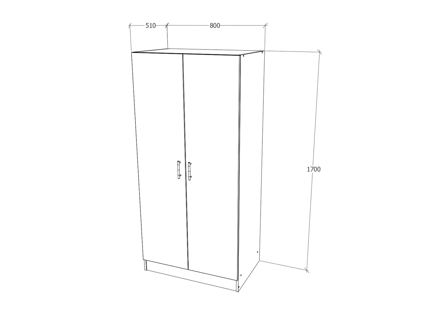 Dulap haaus Pedro, 2 Usi, Stejar Artisan/Antracit, 80 x 51 x 170 cm