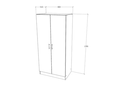 Dulap haaus Remi, 2 Usi, Stejar Bronz, 80 x 51 x 170 cm