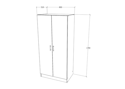 Dulap Remi, 2 Usi, Alb, 80 x 51 x 170 cm