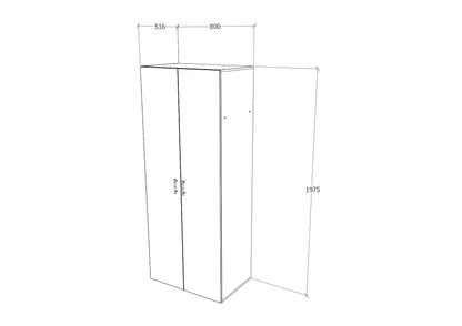 Dulap haaus Nero, 2 Usi, Stejar Sonoma, 80 x 52 x 200 cm
