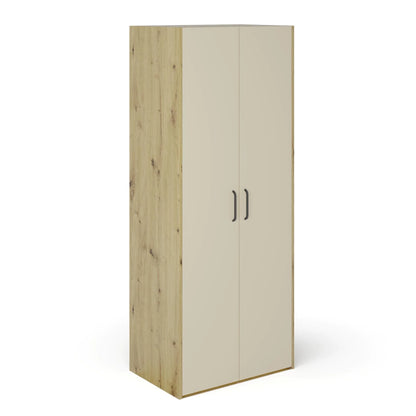 Dulap haaus Malmo, 2 Usi, Stejar Artisan/Argila, 81 x 52 x 200 cm