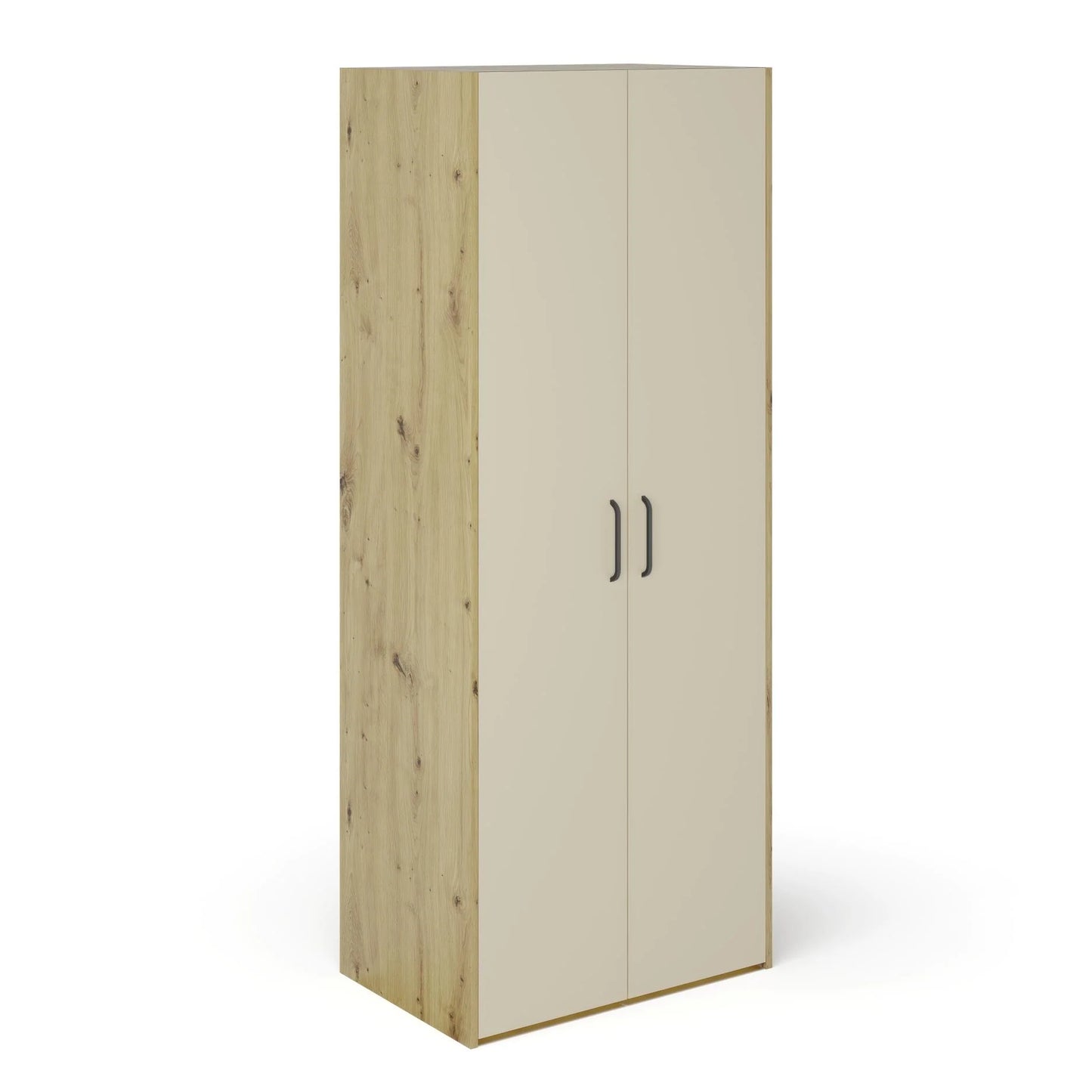 Dulap haaus Malmo, 2 Usi, cu polite, Stejar Artisan/Argila, 81 x 52 x 200 cm