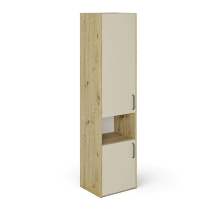 Dulap haaus Malmo, 2 Usi, cu spatiu, Stejar Artisan/Argila, 50 x 42 x 200 cm