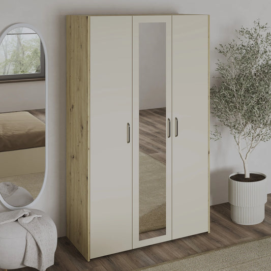 Dulap haaus Malmo, 3 Usi, Stejar Artisan/Argila, 120 x 52 x 200 cm