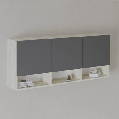 Dulap suspendat haaus Malmo, 3 Usi, Stejar Alb/Antracit, 144 x 27 x 60 cm