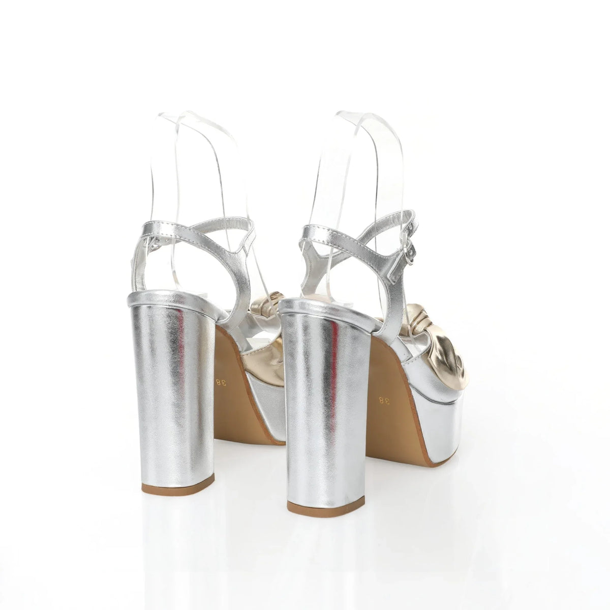 Platform Sandal Argent | Bi-Metallic