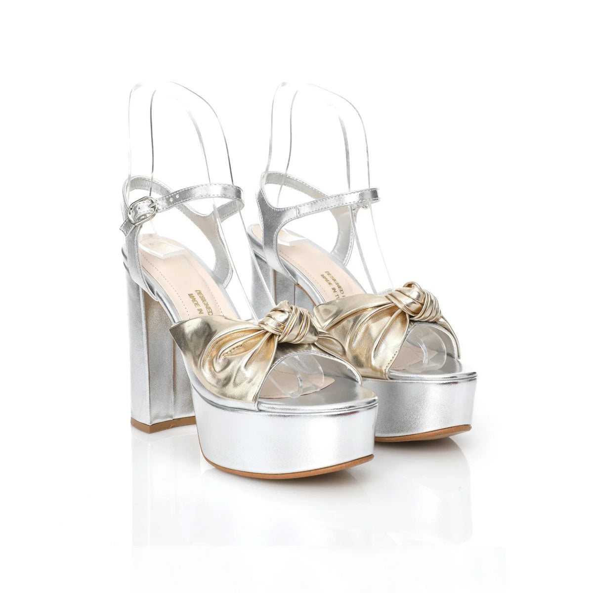 Platform Sandal Argent | Bi-Metallic